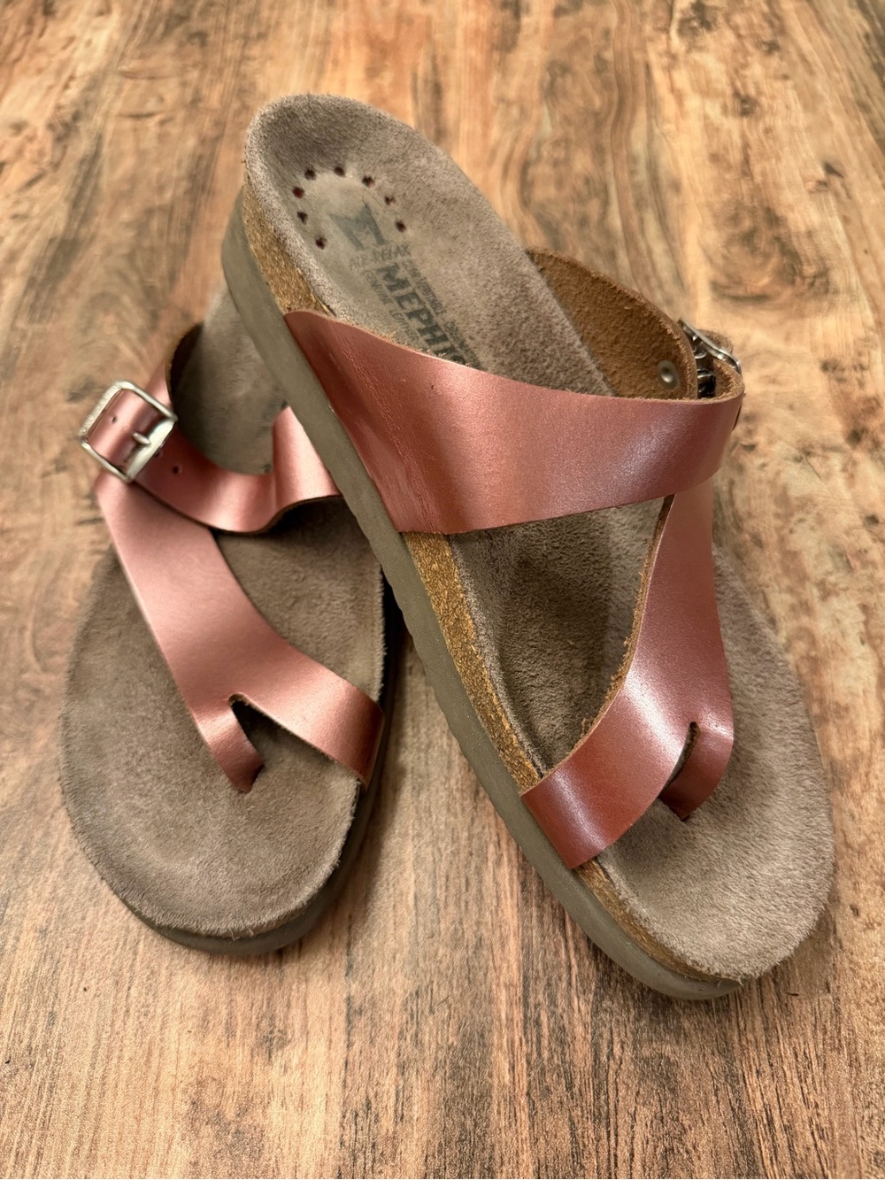 Mephisto Women's Metallic Copper/Bronze Sandal - Leather Straps